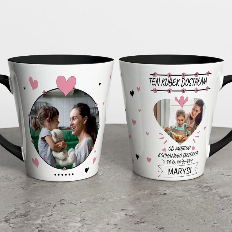 Kubek Latte Na Dzień Mamy Ze Zdjęciem i Imieniem
