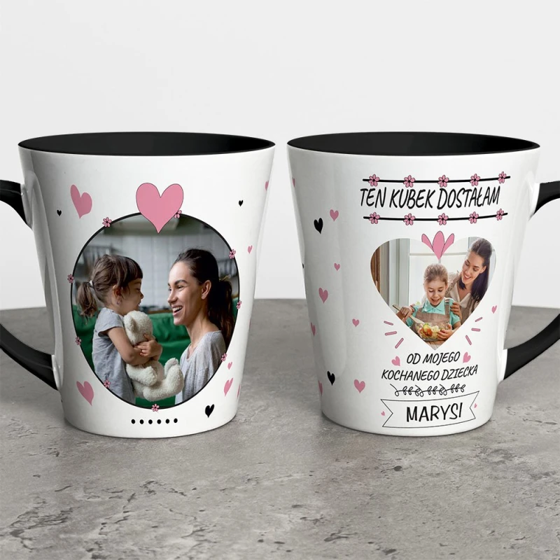 Kubek Latte Na Dzień Mamy Ze Zdjęciem i Imieniem