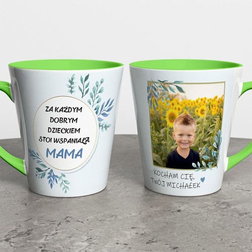 Kubek Latte Na Dzień Mamy Ze Zdjęciem i Imieniem