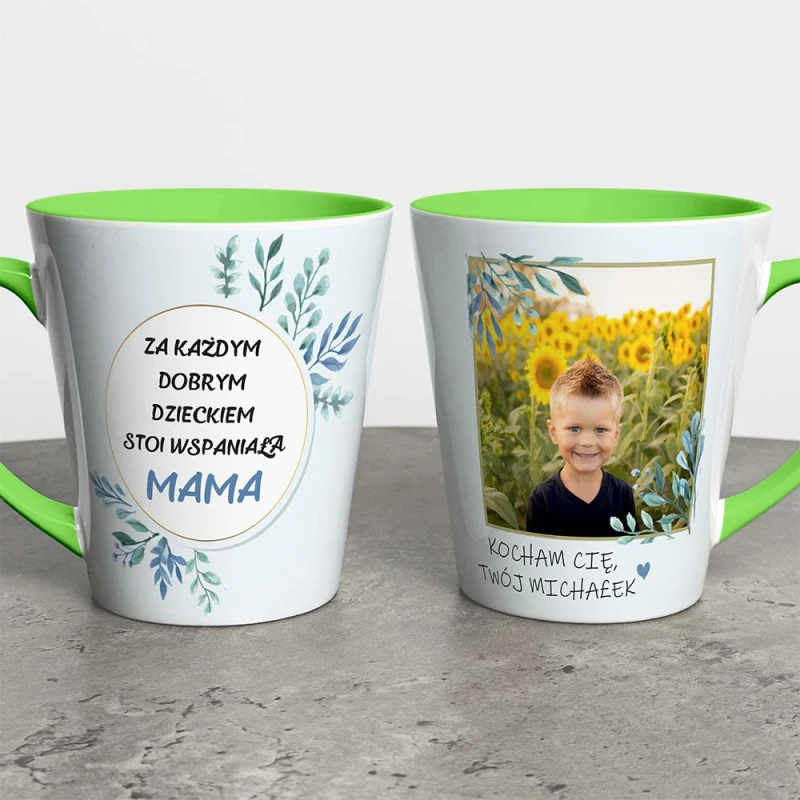 Kubek Latte Na Dzień Mamy Ze Zdjęciem i Imieniem