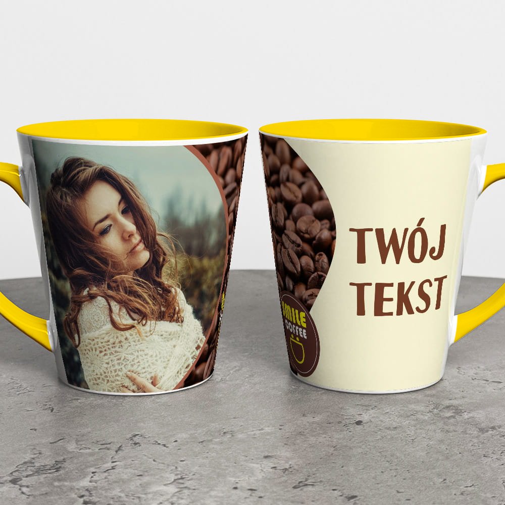 Foto Kubek Latte Ze Zdjęciem i Napisem