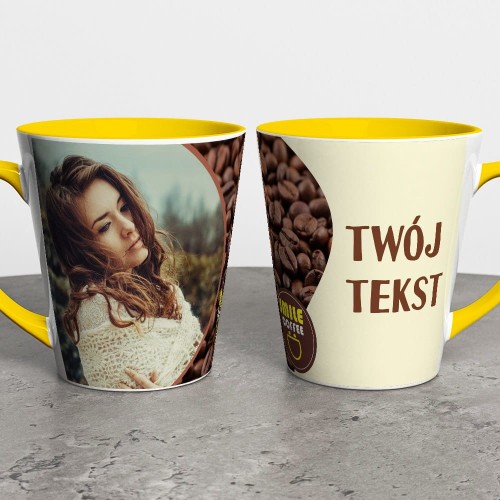 Foto Kubek Latte Ze Zdjęciem i Napisem