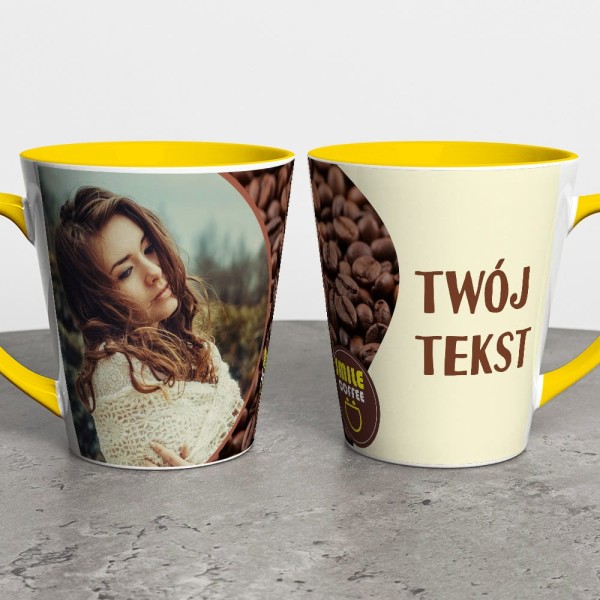 Foto Kubek Latte Ze Zdjęciem i Napisem
