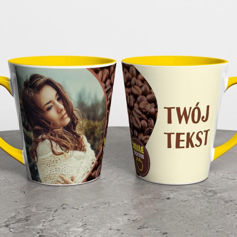 Foto Kubek Latte Ze Zdjęciem i Napisem
