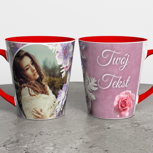 Foto Kubek Latte Ze Zdjęciem i Napisem