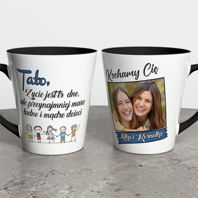 Kubek Latte Dla Taty Ze Zdjęciem i Dedykacją