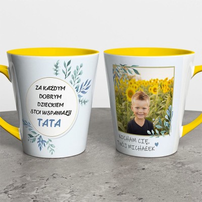 Kubek Latte Za Każdym Dobrym Dzieckiem Stoi Wspaniały Tata