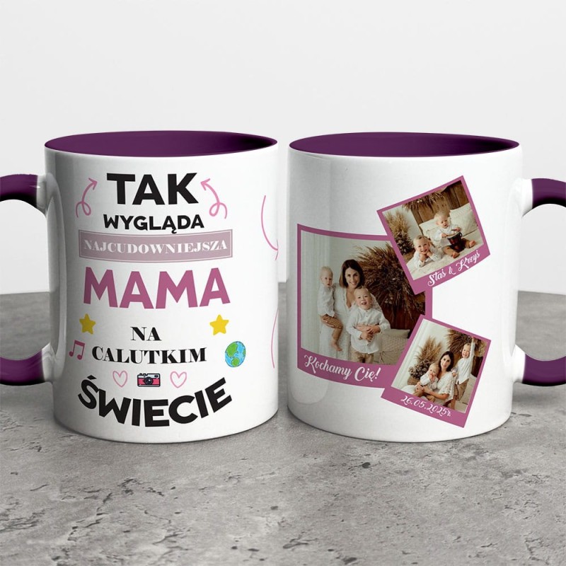 Kubek Na Dzień Mamy Ze Zdjęciami i Imieniem