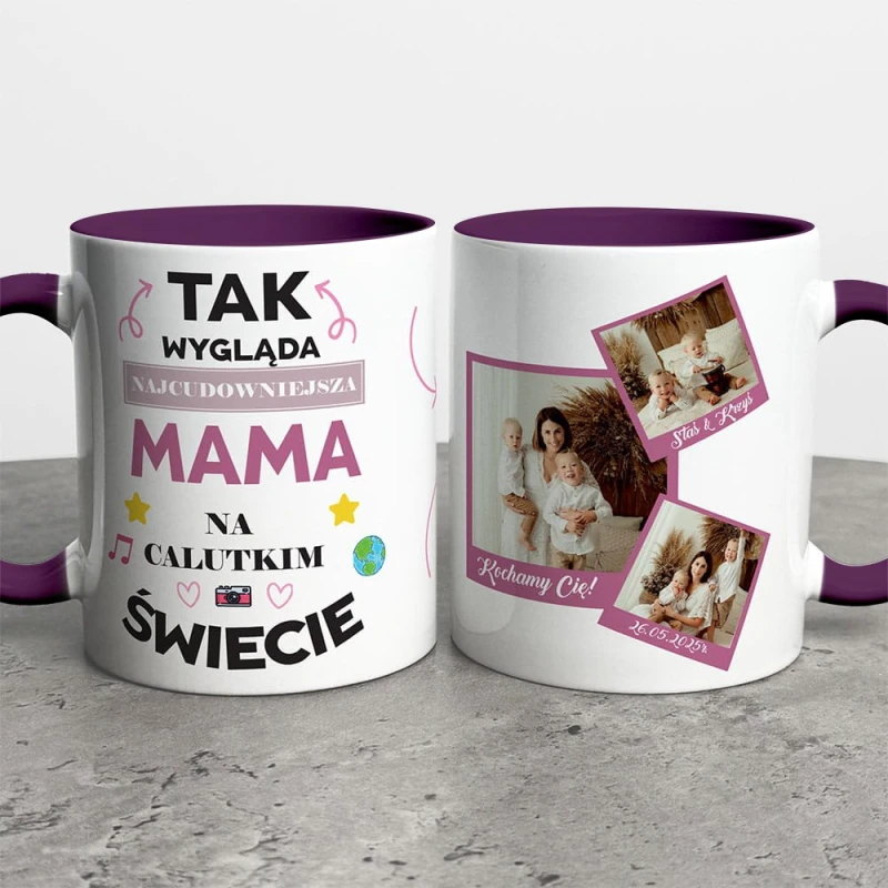 Kubek Na Dzień Mamy Ze Zdjęciami i Imieniem