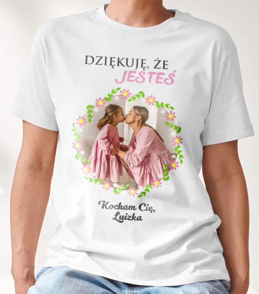 Koszulka Na Dzień Mamy Ze Zdjęciem i Imieniem