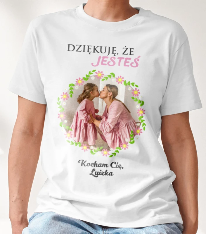 Koszulka Na Dzień Mamy Ze Zdjęciem i Imieniem