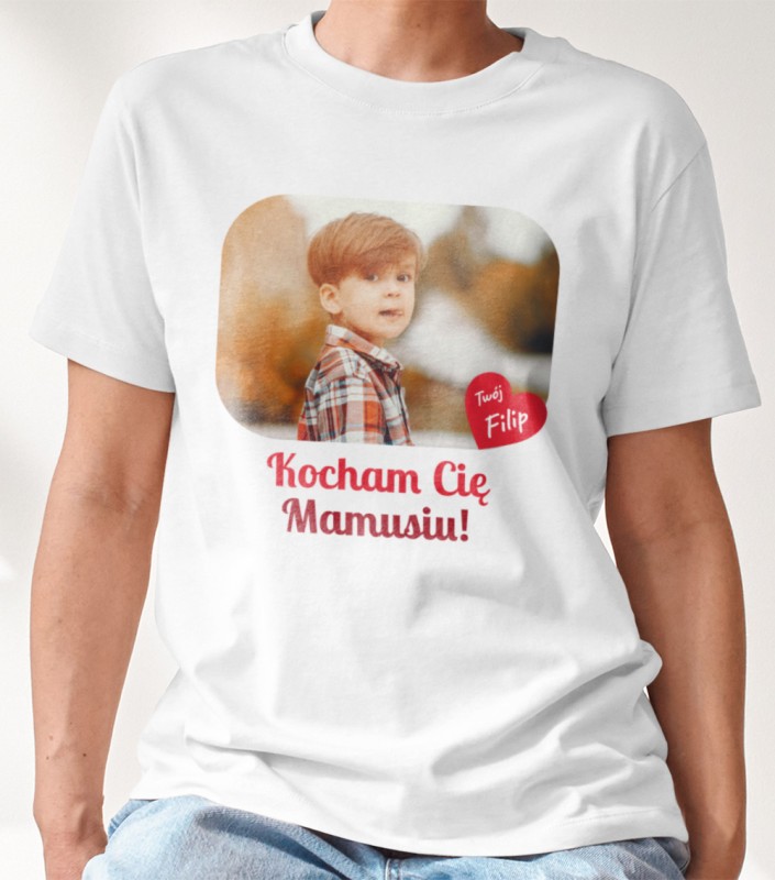 Koszulka Na Dzień Mamy Ze Zdjęciem i Imieniem (