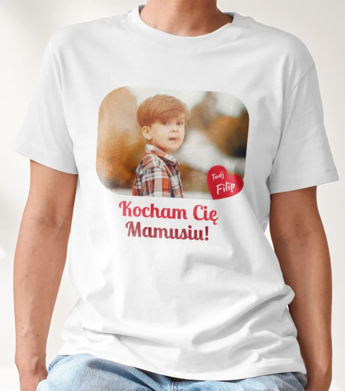 Koszulka Na Dzień Mamy Ze Zdjęciem i Imieniem (