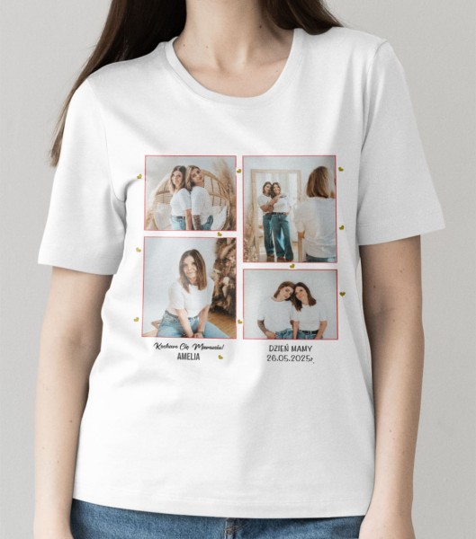 Koszulka Na Dzień Mamy Ze Zdjęciami i Imieniem