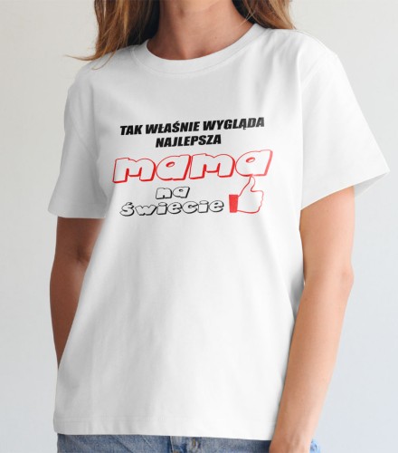 Koszulka Damska Najlepsza Mama Na Świecie - Dzień Mamy