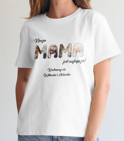 Koszulka Na Dzień Mamy Ze Zdjęciami i Imieniem
