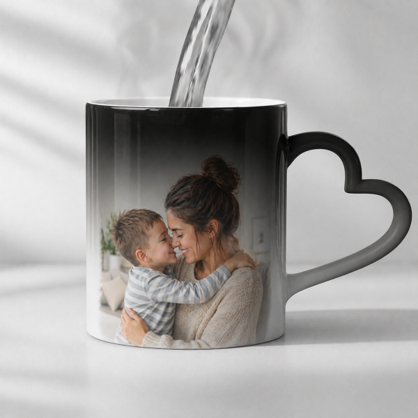 Kubek Magiczny Serce Z Własnym Zdjęciem Nadrukiem