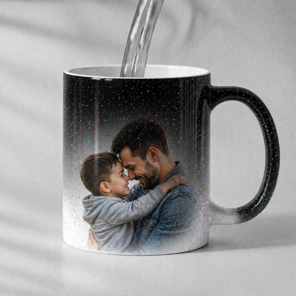 Kubek Magiczny Brokat Z Własnym Zdjęciem Nadrukiem