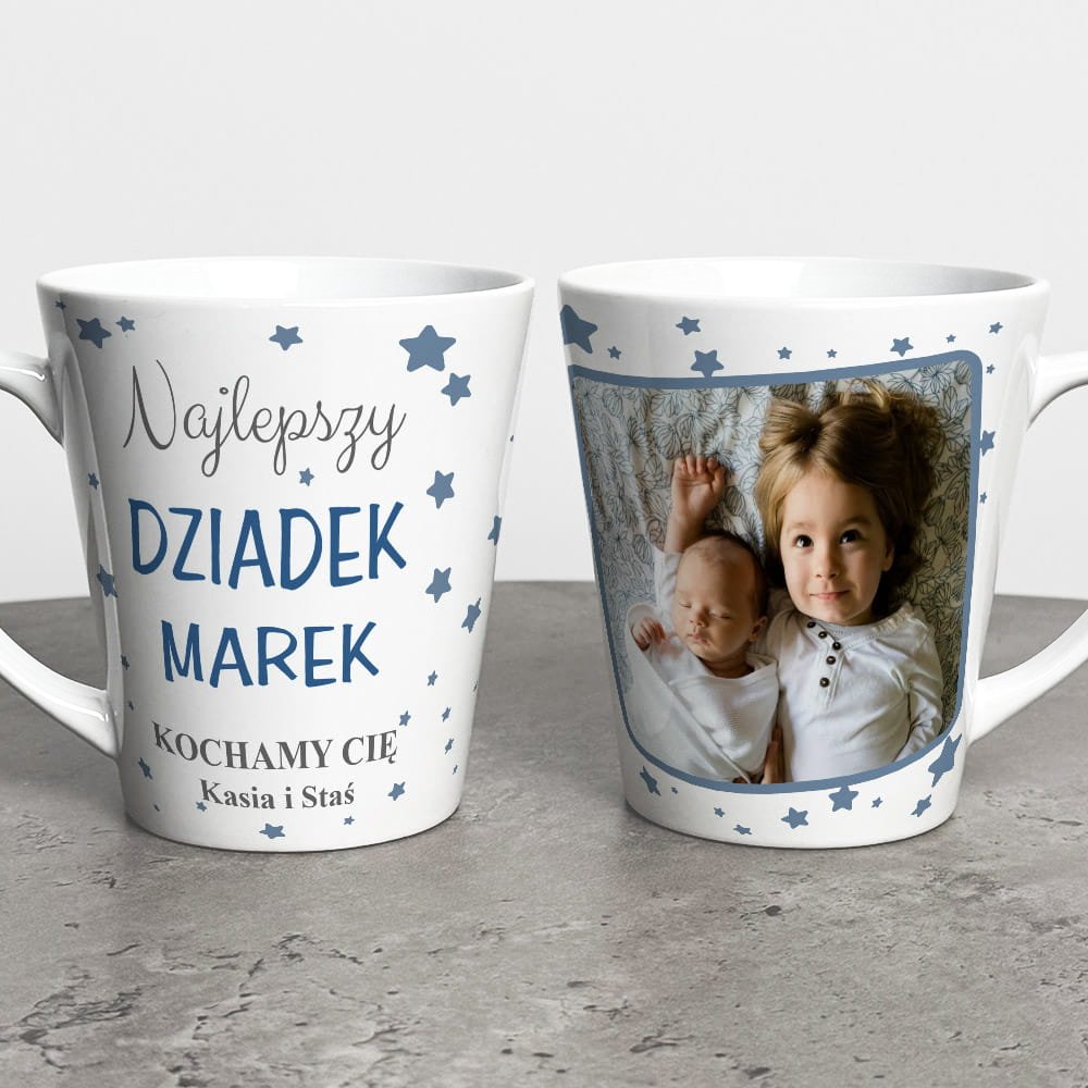 Kubek Latte Dla Dziadka Ze Zdjęciem i Imionami