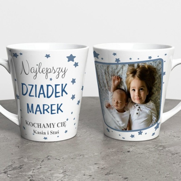 Kubek Latte Dla Dziadka Ze Zdjęciem i Imionami
