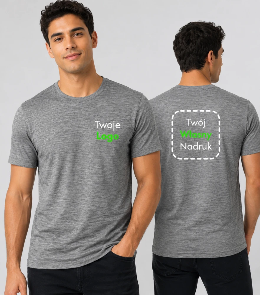 Koszulka Męska T-shirt z Własnym Nadrukiem 180g – Merino Rise