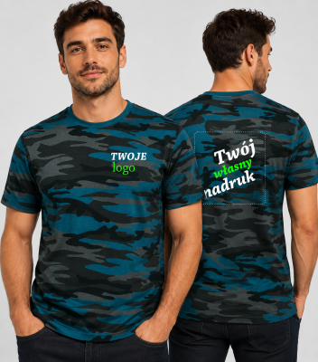 Koszulka Męska T-shirt z Własnym Nadrukiem 160g – Camouflage