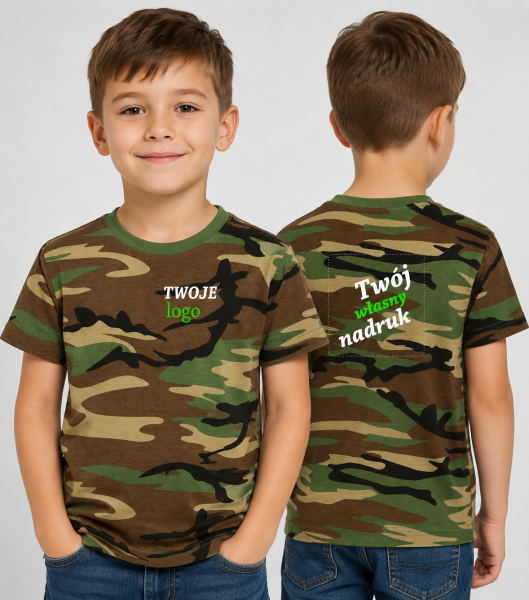 Koszulka Dziecięca Camouflage z Własnym Nadrukiem