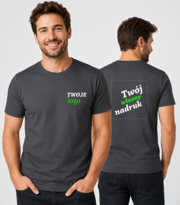 Koszulka Męska T-shirt z Własnym Nadrukiem 160g – Exclusive