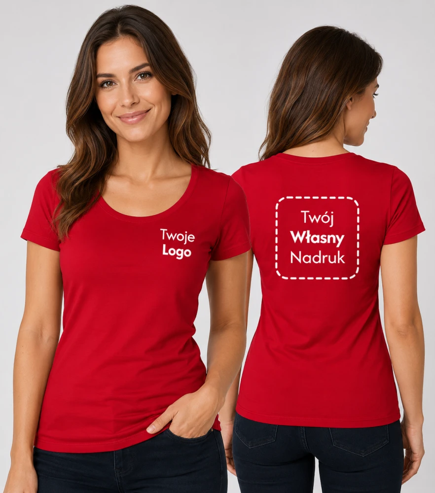 Koszulka Damska T-shirt z Własnym Nadrukiem 180g - Action
