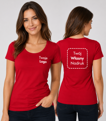 Koszulka Damska T-shirt z Własnym Nadrukiem 180g - Action