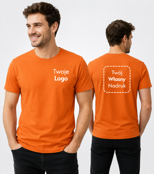 Koszulka Męska T-shirt z Własnym Nadrukiem 160g - Native