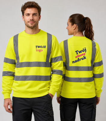 Bluza Unisex Odblaskowa z Własnym Nadrukiem 300g - HV Essential