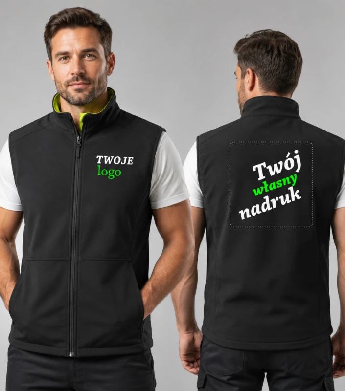 Softshell Kamizelka Męska z Własnym Nadrukiem 280g - Vision