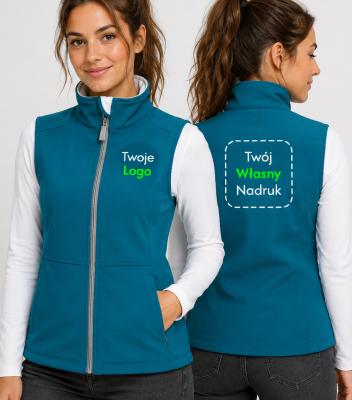Softshell Kamizelka Damska z Własnym Nadrukiem 280g – Vision
