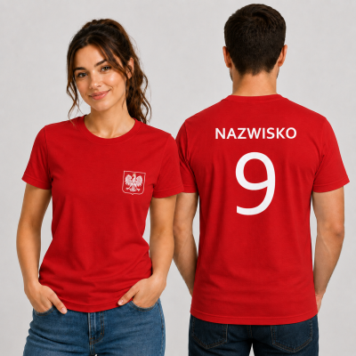 Koszulka Unisex Polska Kibica z Nazwiskiem