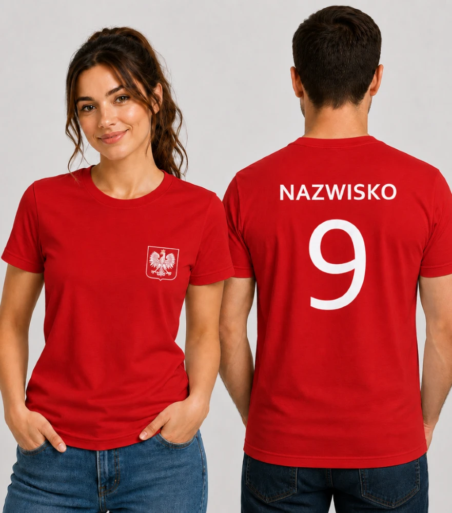 Koszulka Unisex Polska Kibica z Nazwiskiem