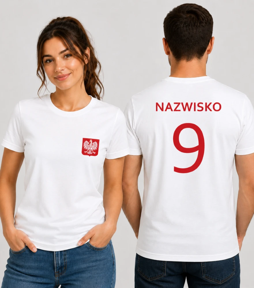 Koszulka Unisex Polska Kibica z Nazwiskiem
