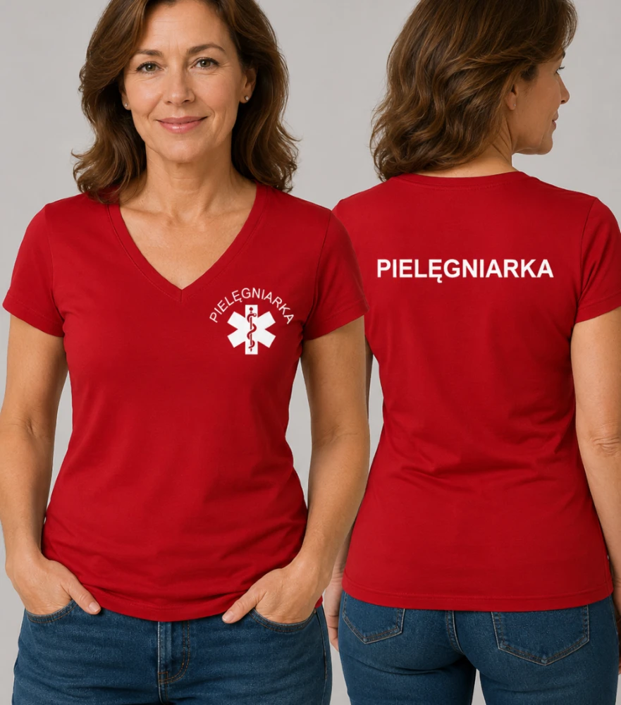 Koszulka V-neck Pielęgniarka 180g - Fit V-neck