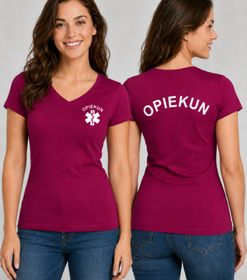 Koszulka V-neck Damska Opiekun 180g - Fit V-neck
