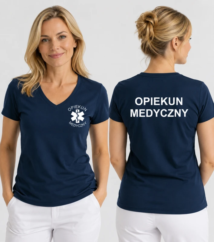 Koszulka V-neck Damska Opiekun Medyczny 180g - Dream