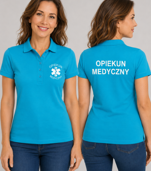 Koszulka Polo Damska Opiekun Medyczny 180g - Single J.