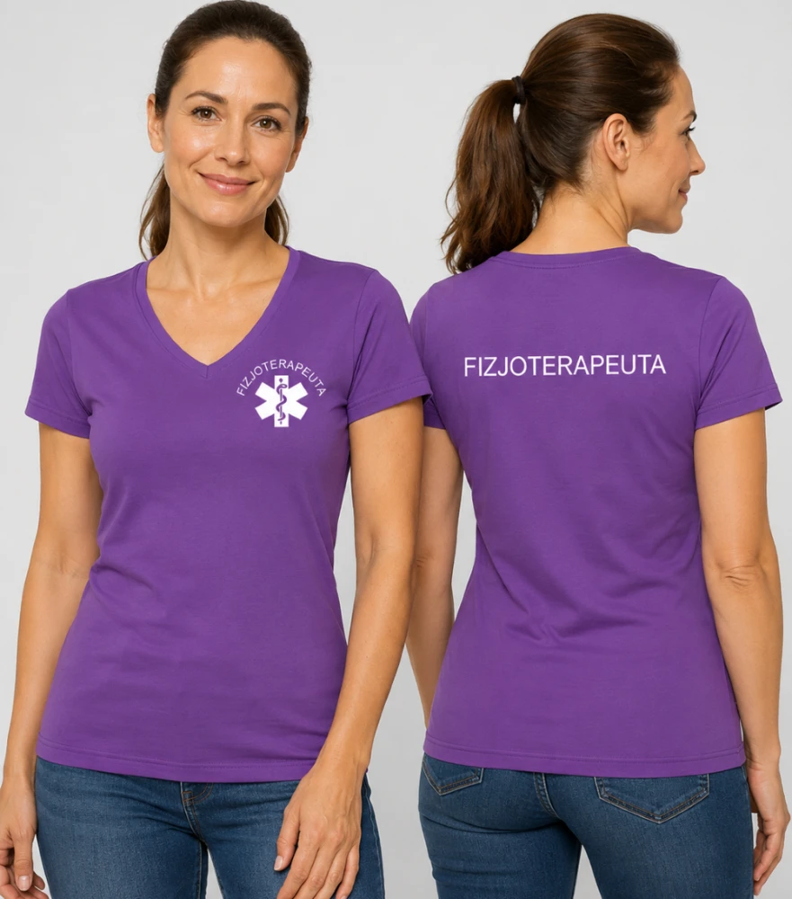 Koszulka V-neck Damska Fizjoterapeuta 180g - Dream