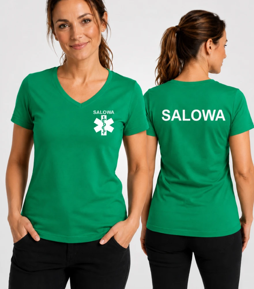 Koszulka V-neck Damska Salowa 180g - Fit V-neck