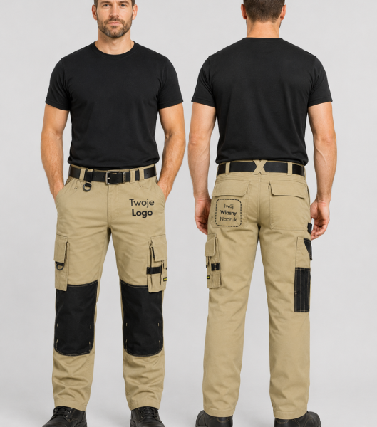 Spodnie Unisex Robocze z Własnym Nadrukiem 320g – Cordura Canvas