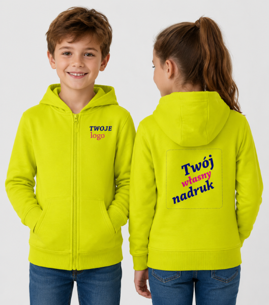 Bluza Dziecięca Trendy Zipper Własnym Nadrukiem