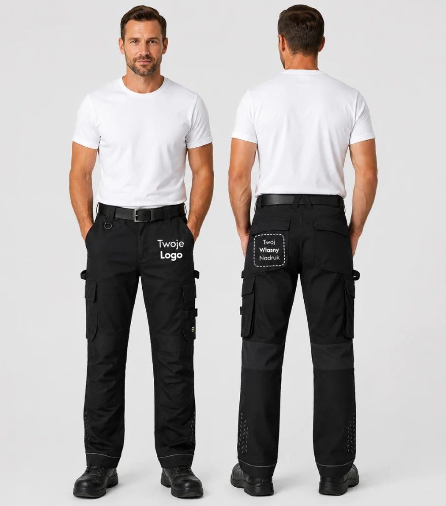 Spodnie Unisex Robocze z Własnym Nadrukiem 250g - Twill Cordura Stretch