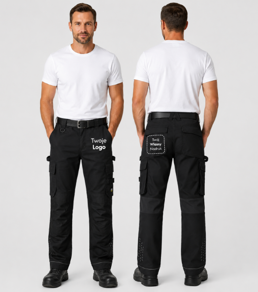 Spodnie Unisex Robocze z Własnym Nadrukiem 250g - Twill Cordura Stretch