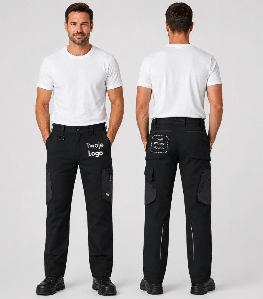 Spodnie Unisex Robocze z Własnym Nadrukiem 260g - 4-Way Stretch
