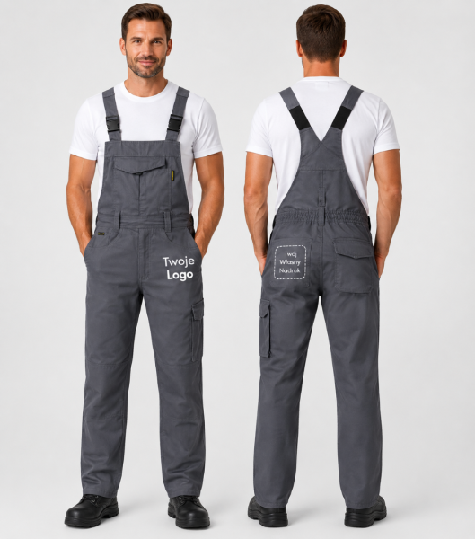 Ogrodniczki Unisex Robocze z Własnym Nadrukiem 245g - Dungaree Overall
