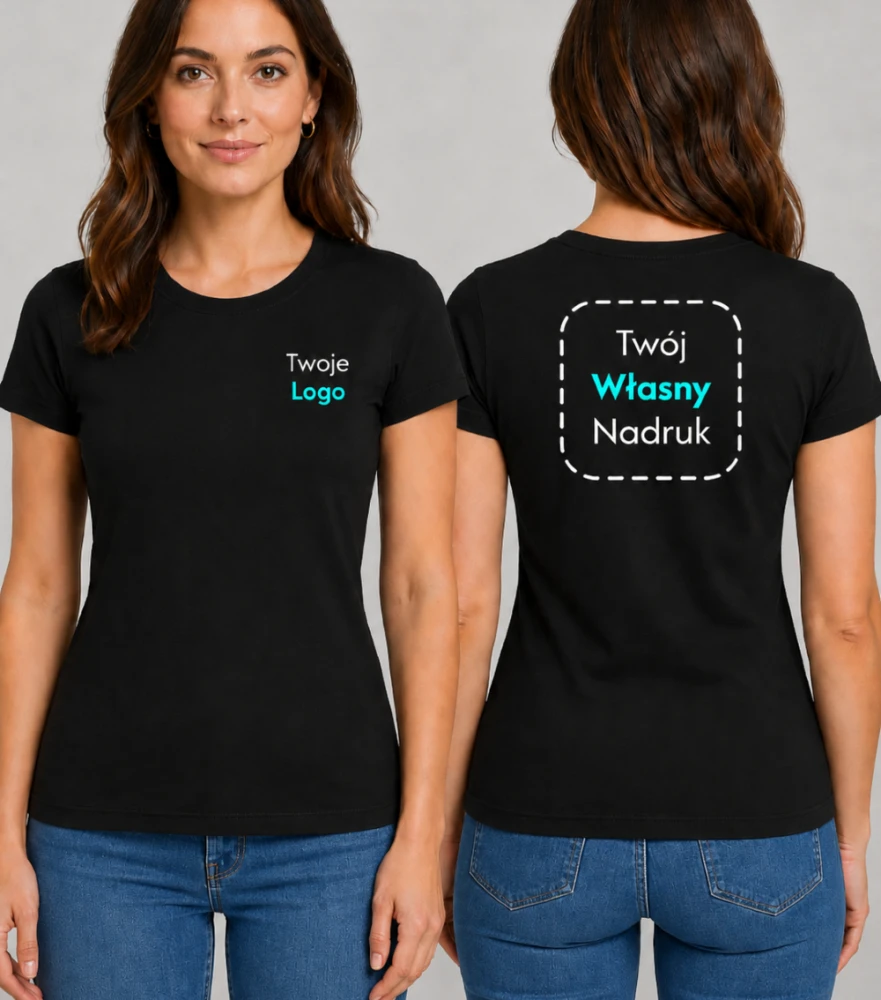 Koszulka Damska T-shirt z Własnym Nadrukiem 160g - Basic